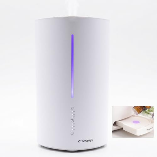 Greenmigo Luftbefeuchter Aroma Diffuser 3L mit Nachtlicht, Leiser Raumluftbefeuchter Ätherisches Öl Diffuser BPA-frei Aromatherapie-Diffusor, Automatische Abschaltung