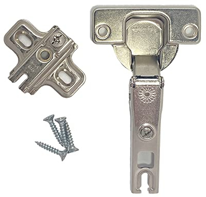 Cerniera per Anta Cucina Universale FERRARI con Apertura 110° Slide-On con Basetta + Viti per Legno - Interasse 48mm - Ø 35mm (2)