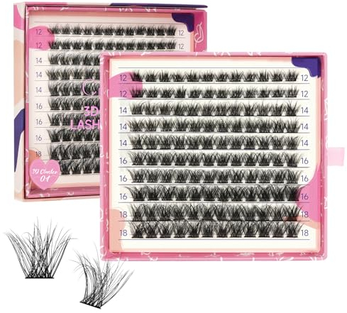 Crislashes Wimpern Extensions 3D Clusters Wimpern 120pcs Mix12-18mm C/D Curl, Wimpern Extensions Fluffy, Manga Einzelne Wimpern, Natural & Wispy Lashes Clusters (3D-12-18mm)
