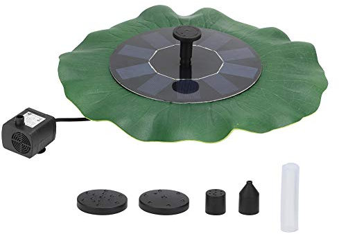 CHEOTIME Solarbrunnen, Solarbrunnenpumpe 5V 1,6W Solarbrunnenpumpe Schwimmender Landschaftsbrunnen Mit Lotus Für Gartenteich-Schwimmbad Im Freien(Type B)