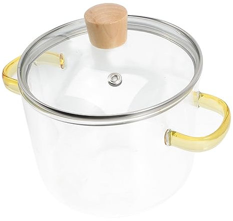 BESTonZON Casserole Verre Transparent Avec Couvercle Et Double Anse Marmite à Mijoter Pour Cuisine Domestique Résistante Au Feu Et Facile à Nettoyer Pot à Bouillir Polyvalent Pour Pâtes Et l
