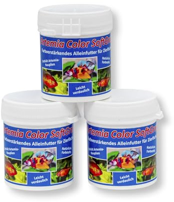 Artemia Color SoftGran Fischfutter 3 x 40 g = 120 g, für Zierfische | Farbverstärkendes Softgranulat und Alleinfutter für Zierfische; Für vitale Tiere und eine abwechslungsreiche Ernährung