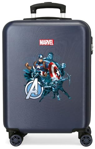 Marvel Joumma Avengers Legendary Kabinenkoffer, blau, 38 x 55 x 20 cm, starr, ABS, seitlicher Kombinationsverschluss, 35 l, 2 kg, 4 Doppelräder, Gepäck, Hand, blau, Kabinenkoffer