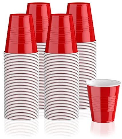 Lilymicky 240 Pack 12 oz Disposable Plastic Cups, Red Party Plastic Cups for Parties, Picnics and BBQ