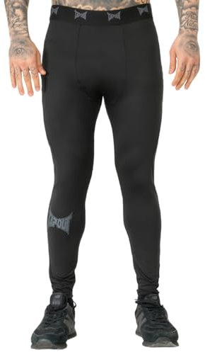 Tapout Herren Funktionsleggings schmale Passform Training Legging Black/Black L