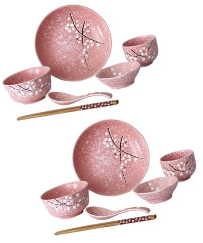 IMIKEYA 1 Set Di Ciotole In Ceramica Stoviglie Da Cucina Kit Di Posate Per La Casa Kit Da Tavola Kit Di Ciotole Di Riso Posate Coreane Piatto Di Salsa Giapponese