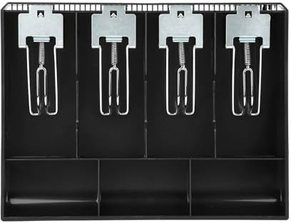 Fockety Practical Cash Register Insert Tray for Paper Money and Coins Classification for Store Cashiers (Black)