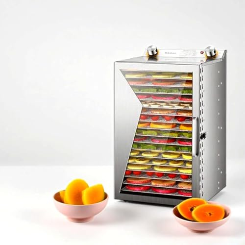 EPIKNOWEE Déshydrateur Alimentaire Professionnel pour Maison et Commerce, Sèche-Électrique avec Contrôle Précis Température et Plateaux Acier Inox, pour Jerky, Fruits, Légumes et Herbes(18-Tray)