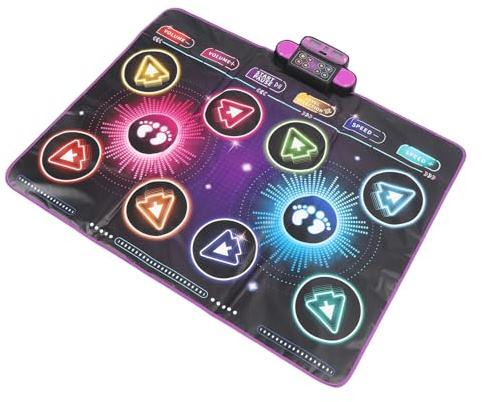 EMUKOEP Tapis de Danse pour Enfants, Tapis de Danse électronique pour Le Plaisir, Tapis de Jeu Interactif, Idéal pour Le Jeu Actif et la Coordination, pour Le Plaisir en Famille