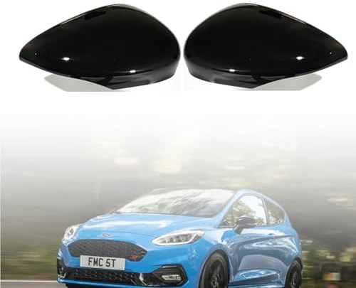 Spiegelkappen, Auto Rückspiegel Abdeckung kompatibel mit Ford Fiesta MK7 2008-2017, Direkter Ersatz für Seitenspiegelgehäuse, Rückspiegel Kappe Links und Recht
