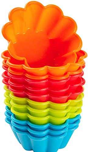 Webake Silicone Baking Cups Cupcake Liners Muffin Tin, 3 Inch Brioche Molds Pack of 12