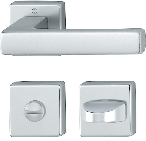 HOPPE Drückergarnitur AUSTIN - auf Rosette WC, Aluminium silber eloxiert