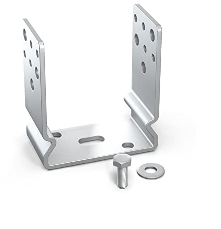 MAXERIO 121 mm Socle de Poteau; Angle en U avec Emplacement pour Core Fondation à vis; 1er Set