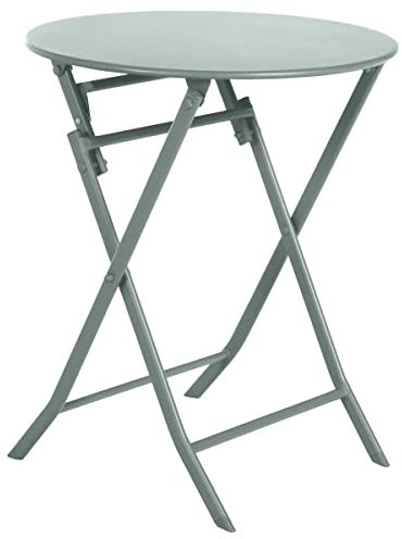 Hespéride - Table de Jardin Pliante Ronde Greensboro Vert Olive - 2 Places - Acier Traité Epoxy Traitement Antirouille Renforcé