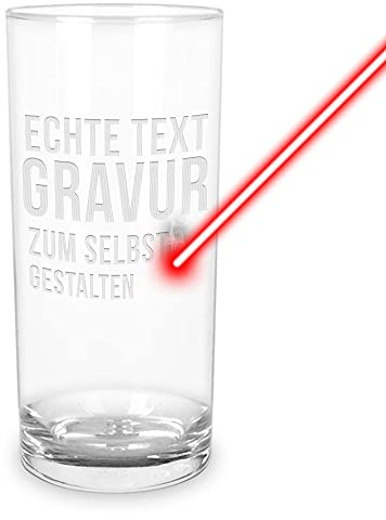 Trinkglas mit Gravur - mit Name oder Text - Longdrinkglas, Wasserglas, Personalisiertes Geschenk, Geburtstag, Weihnachten I Individuelle Lasergravur, 400 ml