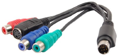 Ruilogod S-Video OUT a 9 PIN S-Video en TV PC DVD 3 RGB Adaptador Cable