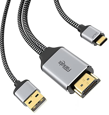 fairikabe HDMI-auf-USB-C-Kabel 4K@60Hz, HDMI-auf-USB-Typ-C-Adapterkabel 2 m, für MacBook Pro, PS5, Xbox, Steam Deck Dock zu AR-Brillen Xreal Air, Rayneo, tragbare Touchscreen-Monitore