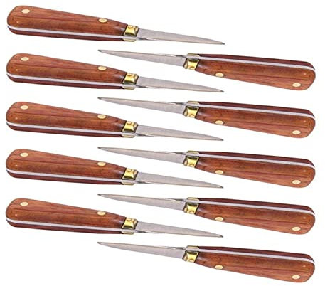 Youdoit 10 lancettes à huîtres avec manche bois 16 cm