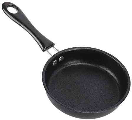 Tomotato Mini Nonstick Frying Pan, 12cm Stainless Steel Skillet with Heat-Resistant Handle for Gas Stove Induction Hob, Compact 4.7 Inch Ceramic Coated Egg Cooking Pan for Camping, Breakfast