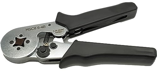 KabelDirekt – Crimpzange für Aderendhülsen – 0,25–10mm², Vierkant | Vierkant-Presszange für isolierte & unisolierte Aderendhülsen 0,25–10mm² (AWG 23–7) – für Aderhülsen & Hülsenklemmen