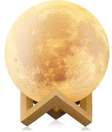 Nachtlichter, Mondlampe, 16 Farben, LED-Mondlicht mit Ständer, Fernbedienung und Touch-Steuerung und wiederaufladbar über USB, Nachtlichter für Babys, Kinder, Liebhaber, Geburtstagsparty
