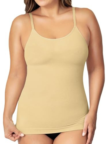 TTPSRY Camiseta sin Mangas Moldeadora Mujer Camisetas Fajas Reductoras Compresión Camiseta Adelgazante Control de Abdomen Ropa Interior Lencería Body Reductor Básica Shapewear Top (Beis, XL)