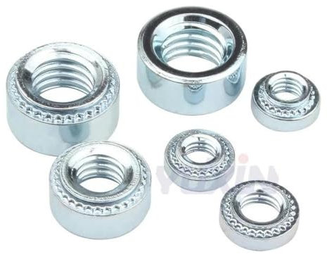 KEYNCO Dado autoagganciante Dado a pressare zincato in Acciaio Inossidabile 304 M2 M2.5 M3 M4 M5 M6 M8 Dadi di Fissaggio per Macchine utensili-M2-2 (50 Pezzi)-S-Acciaio al Carbonio