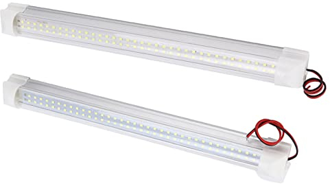 Acouto 72LED Innenlampenleiste, 500LM Weißes Licht, Ein-/Ausschalter, für PKW-Van-LKW-Anhänger, Geeignet für Schiffswohnwagen