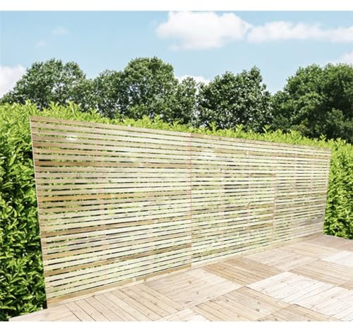 3FT (0.92m) Horizontal SLATTED Pressure Treated 12mm Tongue & Groove Fence Panel - 1 Panel Only
