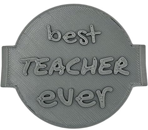 Best Teacher Ever Cookie Stamp Fondant Embosser 6cm (2.36 inches) for Baking, Icing, Fondant, Biscuits, Cookie, Cupcake, Decoration - Made in UK - The Cookie Factory