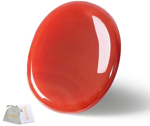 QINJIEJIE Karneol Kristalle Handschmeichler SorgenSteinee Daumen EdelSteine Oval Kristall HeilSteinee Palm Steine Stress Relief Reiki Heilung Meditation