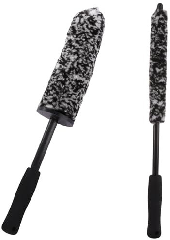 ASelected Car Wheel Rim Cleaning Brush Long Handle, Black, ONE Size