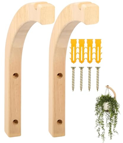 Generisch 2 Stück Blumenampel Wandhalterung | Hängende Pflanzenhaken aus | Blumenampel Halterung mit Nut und Befestigungsschrauben | Pflanzenhaken Wandhaken für Laternen, Blumenhalterung, Windspiele
