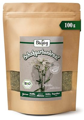 Biojoy Té de Milenrama Orgánico (100 g), secado y cortado (Achillea millefolium)