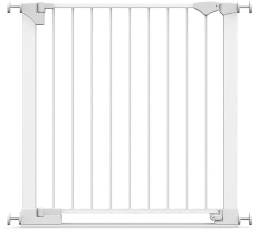 Safetots SafeStep Treppenschutzgitter ohne Bohren Weiß – Maximale Sicherheit für Babys & Haustiere – Visuelle Schließkontrolle – Beidseitig öffnend – Komfortables Tür- & Treppengitter 82cm - 89cm