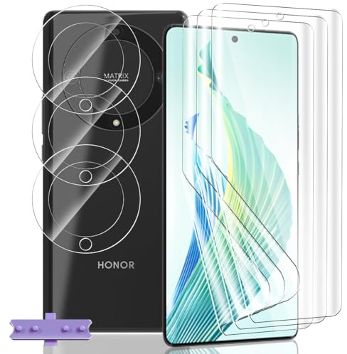 Yieehhow [3+3 Piezas] Protector Pantalla para Honor Magic 5 Lite, HD Película TPU Suave y Cristal Templado Protector Cámara, Anti-Arañazos, Película Protectora Flexible para Honor Magic 5 Lite