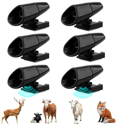 Smomend 6 Piezas Alerta de Silbatos de Ciervo, Alarma Ultrasónica de Advertencia para Animales, Dispositivo de Seguridad de Conducción Anticolisión para Coche Camión y Motocicleta(Negro)