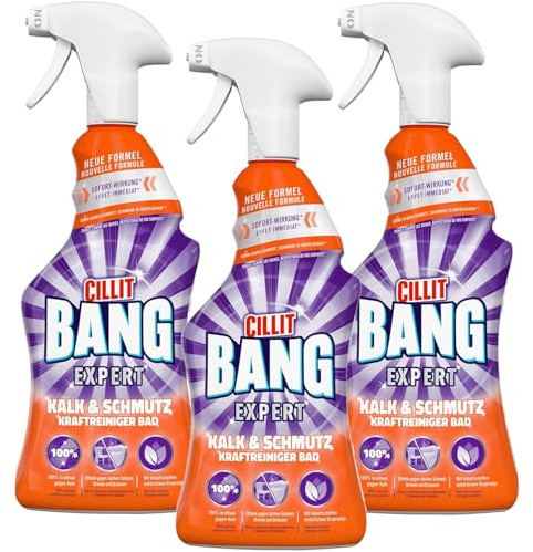 CILLIT BANG Expert Kraftreiniger Kalk und Schmutz – Wirkstoffe natürilchen Ursprungs –3 x 750 ml
