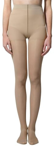 Christou 1910 Damen-Stützstrumpfhose mit abgestufter Kompression 140 DEN – Figurformend & Beinunterstützend für Komfort & Stil (Beige, S)