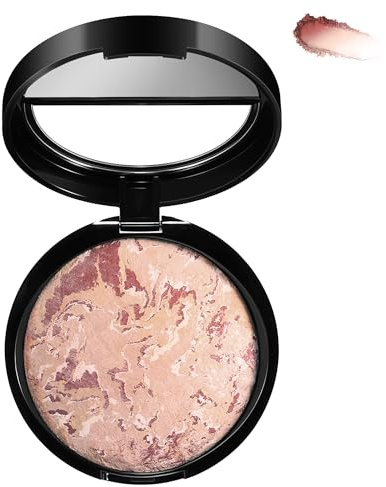 BEUKING Marble Baked Makeup Setting Powder, Luminous Finish Waterproof Sweatproof Conceal Foundation, 24 H No-Transfer No Smudge Oil-Control Pressed Powder Makeup Base (#04 EDIUM BEIGE, 0.53 OZ)