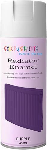 SCOOBYS PAINTS BACK IN THE MIX Radiator Aerosol Spray Paint Heat Resistant To 100ºC - Quick Air Drying No Primer Needed anti rust moisture resistant (Purple)