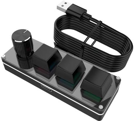 Teclado Macro Programación de Teclado para Juegos | Accesorios Informáticos, Teclado Programable Silencioso para Viajes Juegos Estudios Trabajo