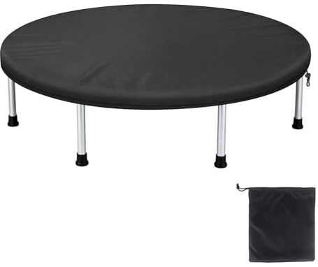 Klmnop 40 Inch Mini Trampoline Cover, Waterproof Protective Fitness Trampolines Round Cover fit Indoor/Outdoor Rebounders for Adults and Toddlers(Not Spring Covers, Black)