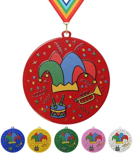 Pokalmatador Karnevalsmedaille mit Band – 70 mm Orden für Fasching, Kostümfest & Vereinsfeier – personalisierbar mit Wunschtext – 6 Farben – hochwertig Bedruckt