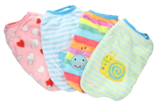 VICASKY 4pcs Pet Thermal Vest Flannel Dog Clothes Small Party Dog Clothes for Chihuahua Puppy Essentials Warm Preservation