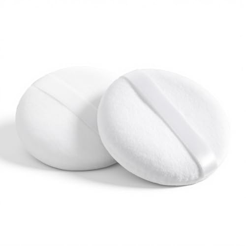 2Pcs Large Powder Puff White Loose Powder Puff Sponge for Face Body Makeup Cosmetic Foundation Sponges 3.14 Inch