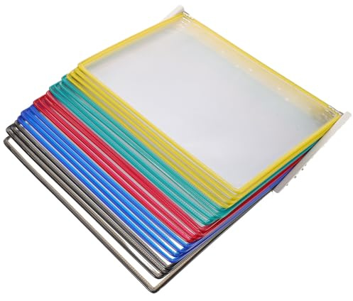POPETPOP Présentoir Mural 20 Pages A4 en Métal et PVC Porte-Prospectus Transparent pour Bureau Organiseur de Fichiers à Rabats Support de Documents Multifonction pour Affichage