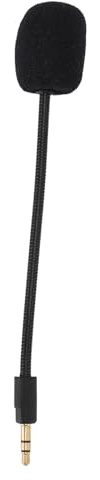 Aramox Ersättningsmikrofon för Spelheadset, ABS Rundstrålande Löstagbar Mikrofon med 3,5 Mm Guldpläterad Jack, Böjbar Arm för Barracuda X, för Spelchatt och Möten