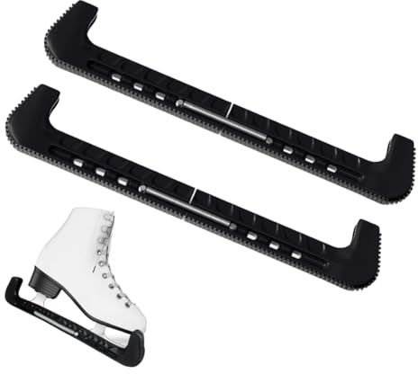 QEXUJOW Salva cuchillas para patines sobre hielo,Cubrezapatillas universales de 2 piezas para hockey sobre hielo, fundas rígidas de PVC, ajustables