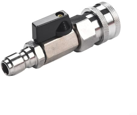 Kit de válvula de bola de acero inoxidable de alta presión de 4500 PSI de conexión rápida para pulverizadores, boquillas, bombas y mangueras, control de flujo fácil de encendido/apagado, solución de